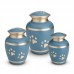 Brass - Pet Cremation Ashes Urn 1.5 Litres (Blue with Gold Pawprints)
